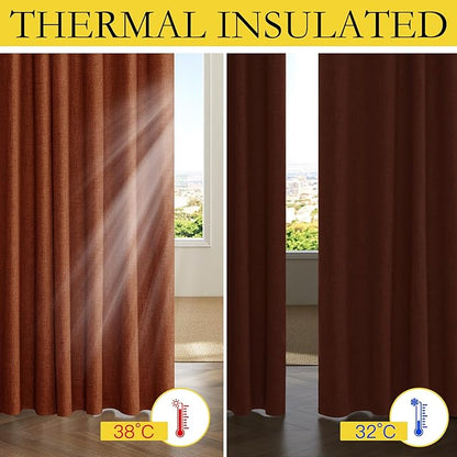NICETOWN 100% Absolutely Blackout Linen Curtains - Image 3