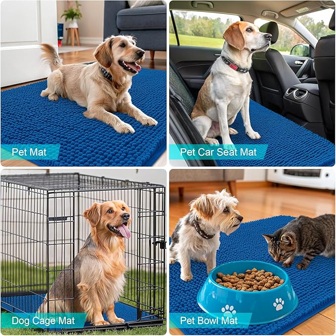 OLANLY Dog Door Mat for Muddy Paws 70x35, Super Absorbent Chenille Mud Mat | - Image 7