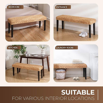 Solid Wood Acacia Indoor Bench - Image 9