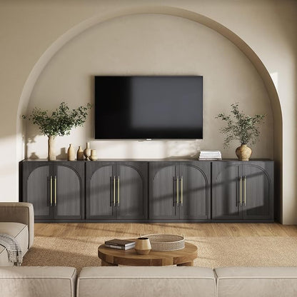 Belleze 4-Piece Modular TV Stand Set -Fluted Entertainment Center - Image 5