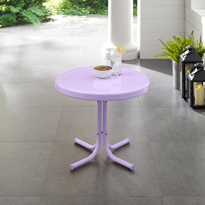 Crosley Furniture Griffith Weather Resistant Retro Metal Outdoor Side Table - Image 2