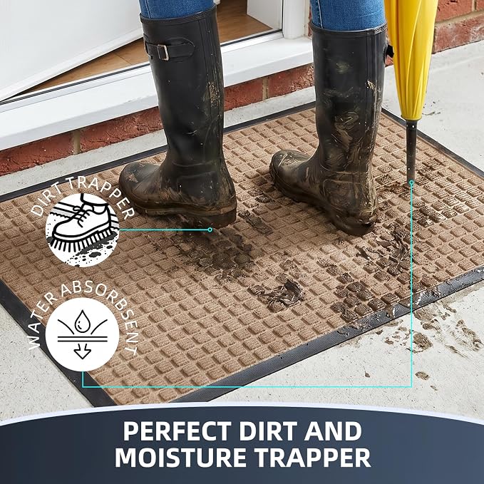 Front Door Mat Outside Entrance, Heavy Duty Waterproof Doormat | 73"x46" - Image 2