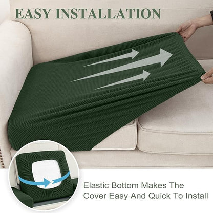 LA MEACK Couch Cushion Cover Seat Cushion Cover Stretch Armchair Cover Separate - Image 5