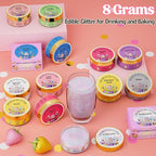 Nomeca Edible Glitter for Drinks Cakes, 8 grams Food Grade Luster Dust Sprinkles Glitter for Cake Decorations, DIY Cocktails, Beverages & Cake Decorating, Dessert Cake Topper (5-Sakura Pink)