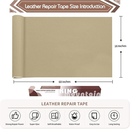KING MOUNTAIN Leather Repair Patch, 16 x 60 Inches self Adhesive Leather Repair - Image 4