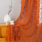 YJ YANJUN Vintage Lace Curtains 90 Inches Long-Rustic Floral Burnt Orange Sheer by YJYANJUN