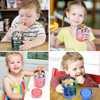 10oz Soup Thermo for Hot Food Kids,Lunch Thermo Kids Food Jar with Spoon Hot Insulated Food Containers,Leak Proof Stainless Steel Wide Mouth Lunch Food Thermo Jar for School(Pink-Rainbow)