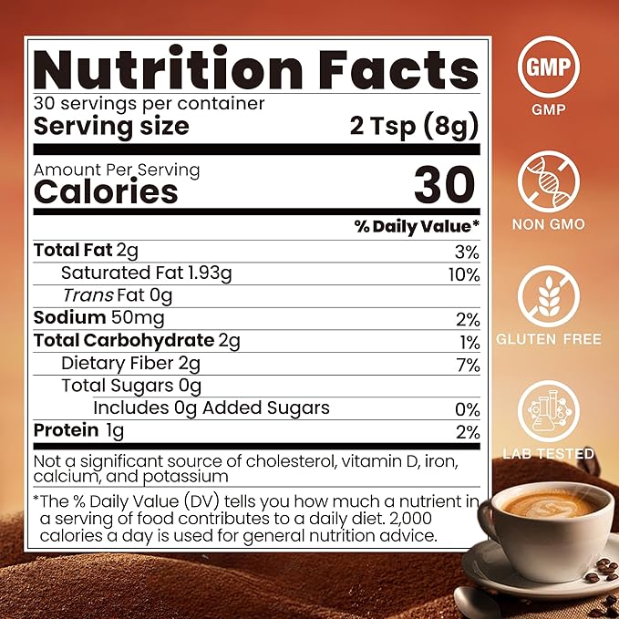 Mushroom Mocha, 10 Mushrooms Blend Mocha Coffee, MCT and Cocoa Powder | Adaptogenic Superfood for Focus, Immunity & Gut Health | Vegan, Gluten-Free, Non-GMO | 8.5 Oz