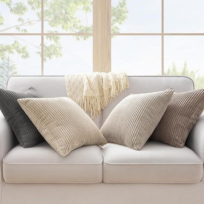 Topfinel 4 Packs Natural Decorative Throw Pillows Covers 20x20 Inch - Image 4