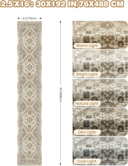 Washable Runner Rug 2.5x16, Non-Slip Long Kitchen Rugs, Soft Hallway Runner - Image 2