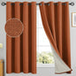 Yakamok Burnt Orange Linen Curtains 63 Inches Long by Yakamok