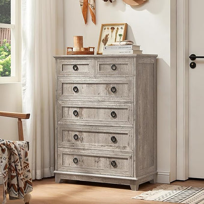 Joaxswe Farmhouse 6 Drawer Dresser - Image 8