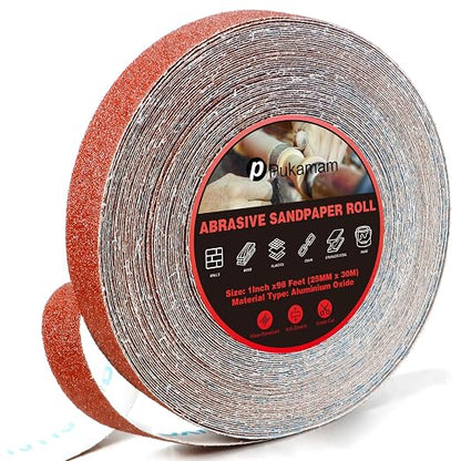 Emery Cloth Roll, 60 Grit Sandpaper Roll, Wet and Dry Emory Cloths by Pukamam