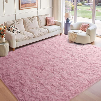 6x9 Ft Large Pink Rugs for Living Room Girls, Shag Fluffy Area Rug for Bedroom by Cuzwlovita