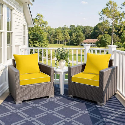 MIULEE Yellow Outdoor Seat Cushion 22x22 Inch Waterproof & 3 Year Fade - Image 2