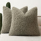 Faux Fur Throw Pillow Covers 20x20 Inch Set of 2 Boucle Neutral Decorative by Woaboy