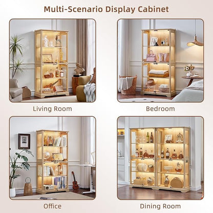 LELELINKY Farmhouse Display Cabinet Set of 2 - Image 9