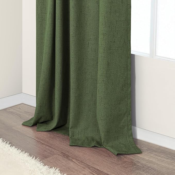 Olive Green Blackout Curtains for Bedroom 96 Inches Long Floor Length 2 Panel - Image 8
