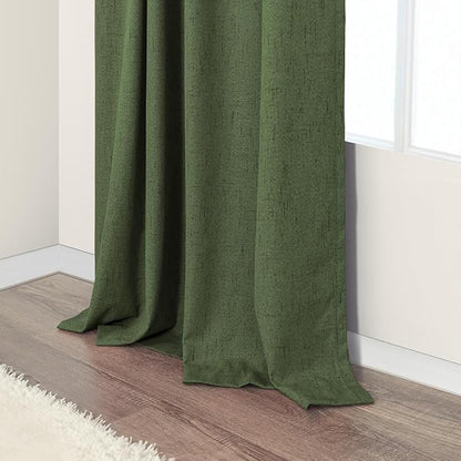 Olive Green Blackout Curtains for Bedroom 96 Inches Long Floor Length 2 Panel - Image 8