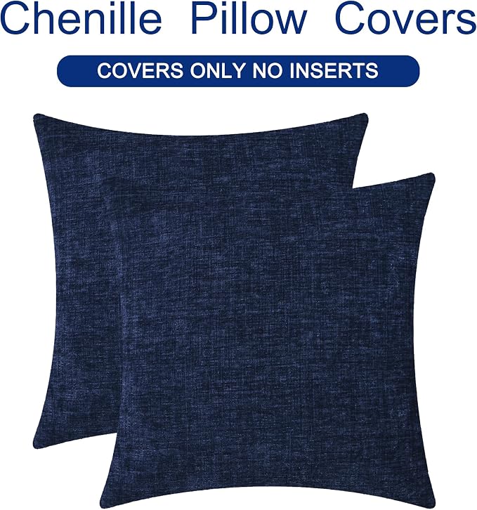 CaliTime Decorative Couch Throw Pillow Covers 20 X 20 Inches Navy Blue | Pack - Image 6