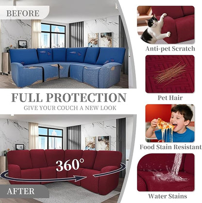 100% Waterproof Sectional Recliner Couch Covers - Image 5