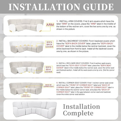 100% Waterproof Sectional Recliner Couch Covers - Image 7