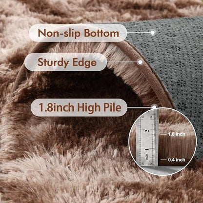 8x10 Ft Extra Large Shag Brown Area Rug - Image 5
