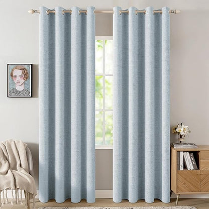 MIULEE 100% Blackout Linen Curtains by MIULEE