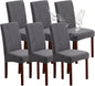 Genina Waterproof Chair Covers for Dining Room Set of 6, Stretch Jacquard by Genina