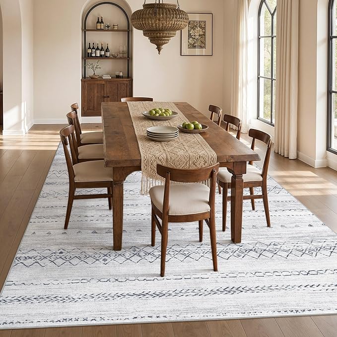 cotiled 6x9 Area Rugs for Living Room: Boho Washable Rug for Dining Room | - Image 7