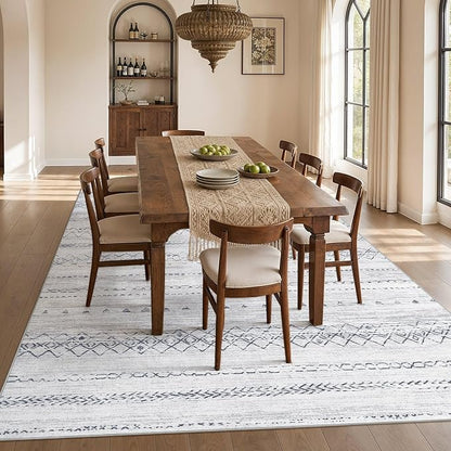cotiled Boho 9x12 Area Rug for Living Room: Large Moroccan Washable Rug | Stain - Image 7