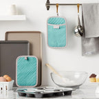 KitchenAid Asteroid Pot Holder 2-Pack Set, Aqua Sky, 7"x10"