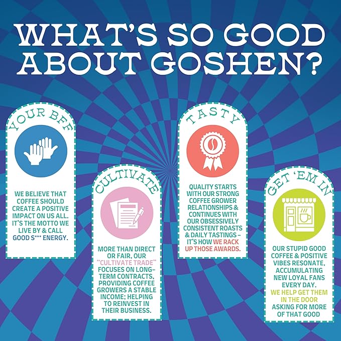 Goshen Coffee Roasters Whole Bean Old School Tattoo House Blend | Medium Roast, Brewed or Espresso | Award-Winning, Natural and Washed | Caramel, Nutty, Orange Flavors | 2 Lb Bag