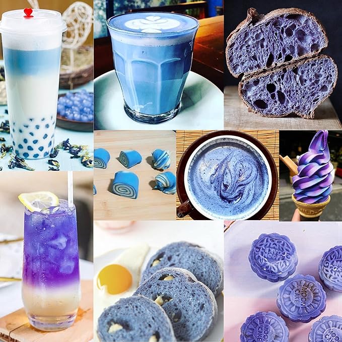 Blue Matcha Butterfly Pea Powder 4 Oz | OkO-OkO - Premium - 100% Natural from flowers of Ternatea Thailand No additives - infusion, Blue Herbal tea, Organic Vegan food coloring, cocktail, meal, baking
