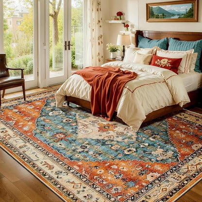 SERISSA 7x9 Washable Non Slip Boho Area Rug - Image 2