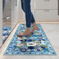 Blue Garden Floral Hallway Runner Rug 2x5for Bedroom Kitchen | Rubber Backing; by WelcometoBabovid