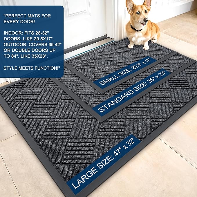 OLANLY Front Door Mat Outside Entrance 47x23, Waterproof Heavy-Duty Doormat | - Image 2