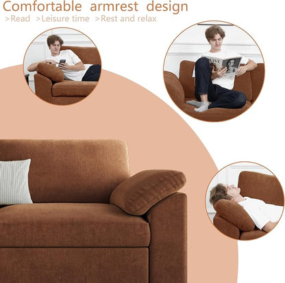 EASE MOOSE White Chenille Sectional Modular Sofa, Oversized L Shape Sectional - Image 6