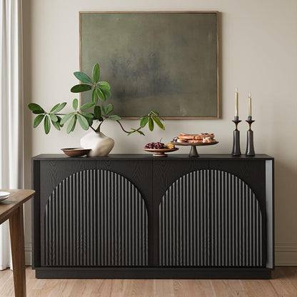 WIN2WIN 65" Fluted Sideboard Buffet Cabinet - Image 9