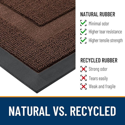 OLANLY Half Circle Front Door Mat Outside 47x23 All-Season Rubber Doormat | - Image 3