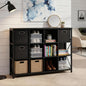 12 Cube Storage Organizer Bookshelf, Industrial Horizontal Bookcase, Accent by Unknown