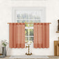 Short Linen Window Curtains 30 Inches Long 2 Panels 34 x 30 Inch | Terracotta by LAMIT