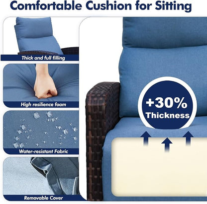 ZZW Outdoor Recliner Chair, Wicker Patio Recliners - Image 4