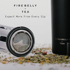 Firebelly Tea, Travel Tea Infuser Mug with Strainer, Insulated Tumbler for Loose Leaf Tea or Coffee, Leakproof Bottle for Hot or Iced Drinks, Stainless Steel Thermos with Lid, Mer