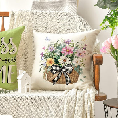 AVOIN colorlife Bless Our Home Eucalyptus Leaves Throw Pillow Covers, 18 x 18 - Image 5