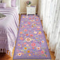 Floral Washable 2x6 Area Rugs Runner Entryway Hallway Purple/Pink | Flower by RELEANY