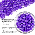 Purple Pearl Sprinkles for Cake Decorating, Edible Pearl Candy, 150g/5.29oz Mix Size, Baking Cake Decoration, Cupcake, Cookie, Holiday, Valentine's Day, Wedding Party, Christmas Supplies