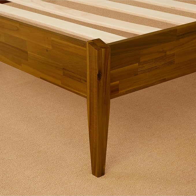 Bme Dinkee Wooden Queen Bed Frame, 15 Inch Height, Elegant Minimalist Modern - Image 8