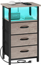 Vagusicc Night Stand with Charging Station, LED Nightstand by Vagusicc