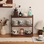 Coffee Mug Holder Wooden Cup Rack,3-Tier Acrylic Home Coffee Mug Display Rack for Kitchen Countertops, Coffee Bars, for Placing Mugs, Coffee Beans, Syrup, Cups, Stirrers